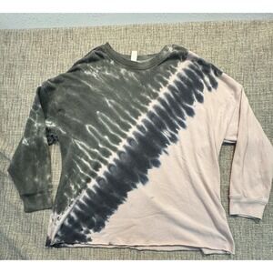 Green Tea Woman's XXL‎ Tie Dye Sweat Shirt Pink And Gray Pullover Long Sleeve
